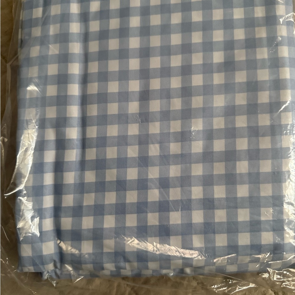 Blue and White Gingham Fabric